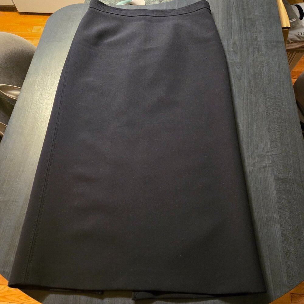 Navy Blue Midi Tube Straight Skirt Large